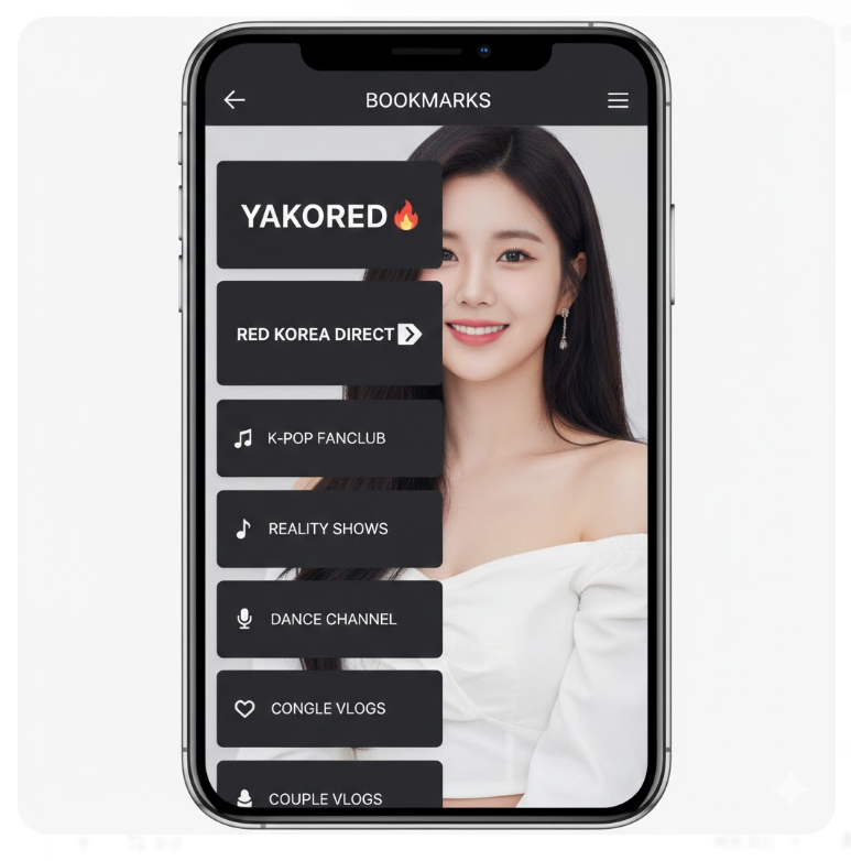 모바일 브라우저 즐겨찾기 화면